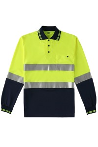 SKWK049 網上訂購反光條T恤工作服 交通安全團體服 設計polo領工作服  工作服供應商